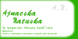 ajnacska matuska business card
